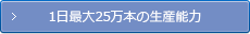 1日最大25万本の生産能力